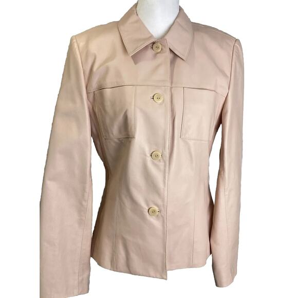 Talbots Jackets & Blazers - Talbots Light Pink Leather Jacket